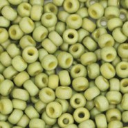 Miyuki seed beads 6/0 - Opaque glazed frosted rainbow olive green 6-4697